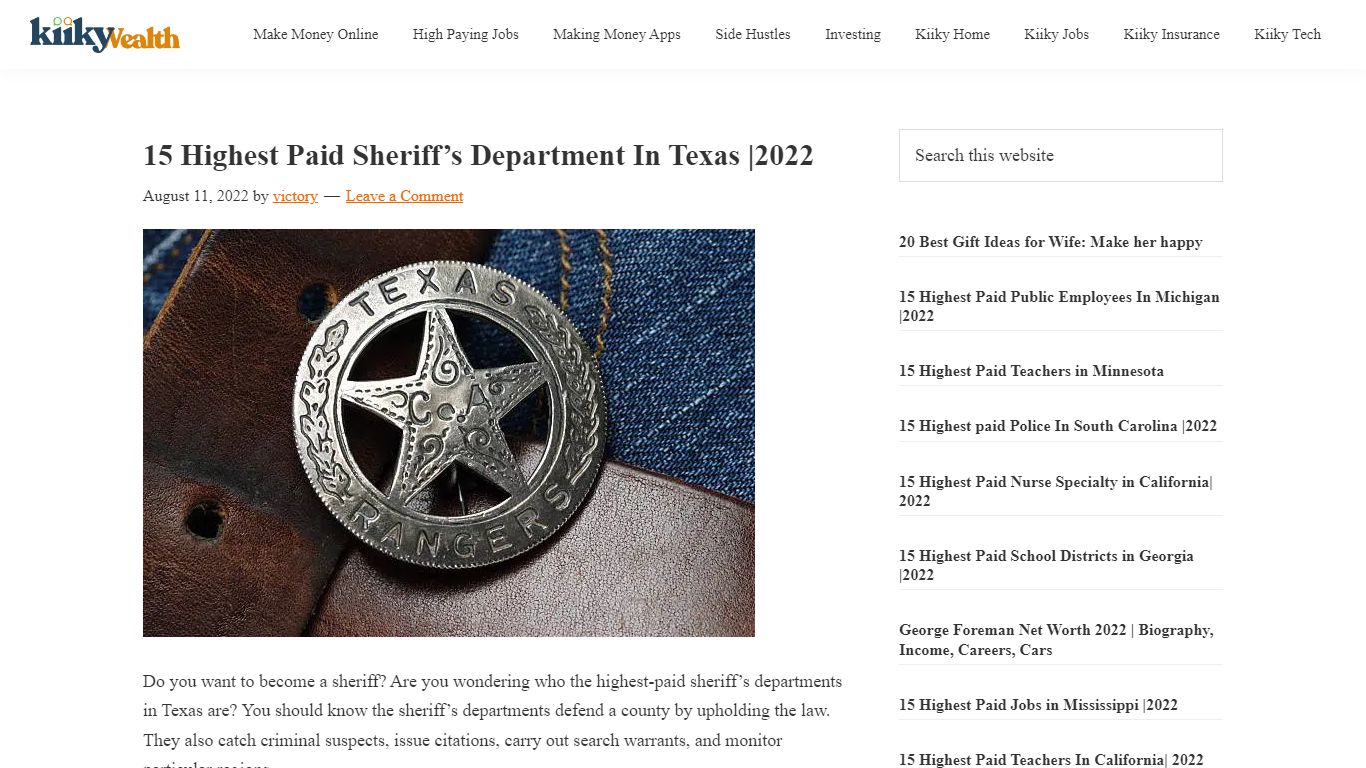 15 Highest Paid Sheriff’s Department In Texas |2022